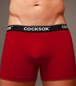 Cocksox Underwear Boxer Red, мужские боксеры-трусы, анатомический крой переднего мешочка, купить в интернет-магазине мужского белья недорого