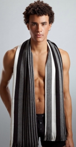 Hugo Boss Striped Wool Scarf - мужской шерстяной шарф в полоску, купить 100% натуральная Шерсть