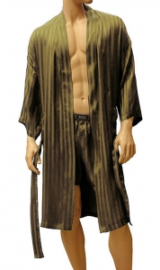 ManSilk Silk Stripe Robe, шёлковый мужской халат, домашний костюм, 100 % натуральный шёлк