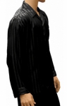 Mansilk Silk Stripe Jacquard Pajama Set Black