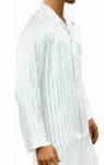 Mansilk Silk Stripe Jacquard Pajama Set White