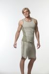N2N Bodywear Trainer Split Short + Tank, Olive Green