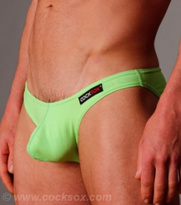Cocksox Underwear Brief Lime, мужские трусы слипы-бикини из инновационной ткани Supplex, анатомический крой переднего мешочка, купить в интернет-магазине мужского белья