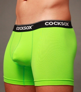 Cocksox Underwear Boxer Lime, мужские боксеры-трусы, анатомический крой переднего мешочка, купить в интернет-магазине мужского белья недорого